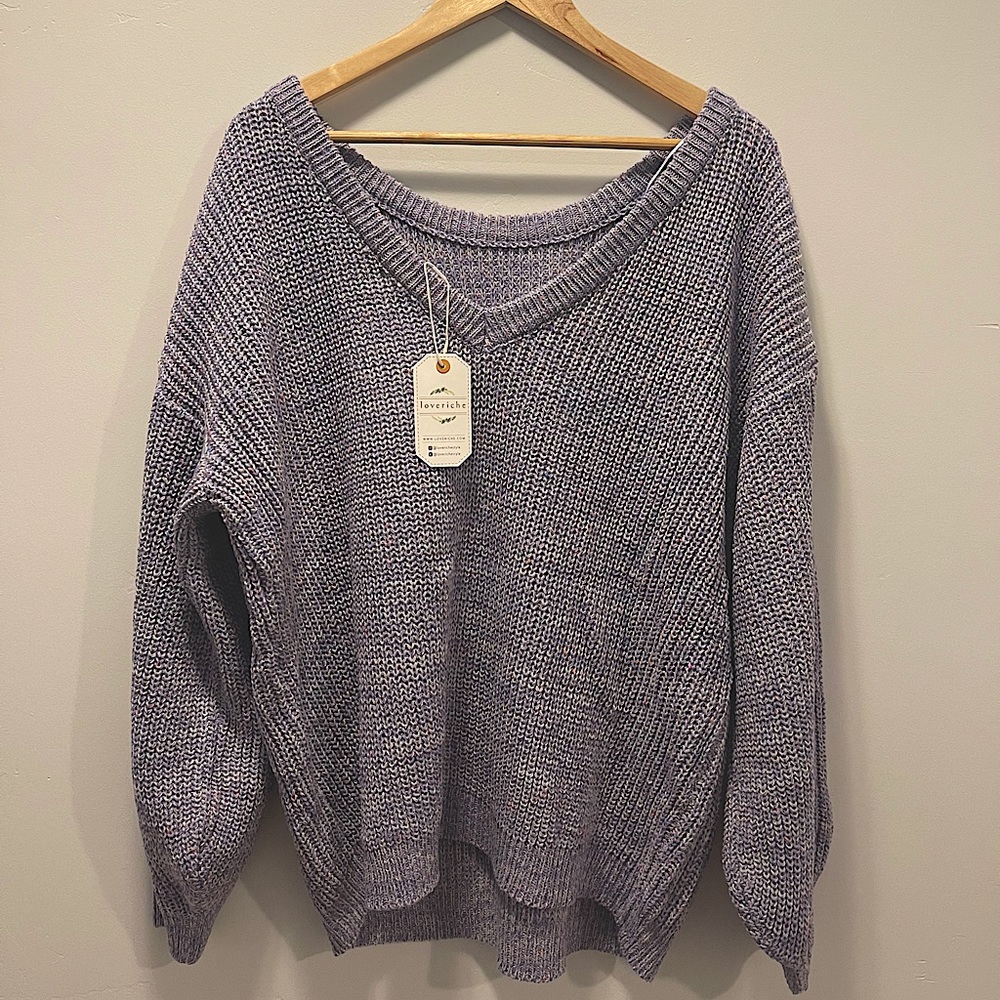 Lavender Oversized Knit Sweater